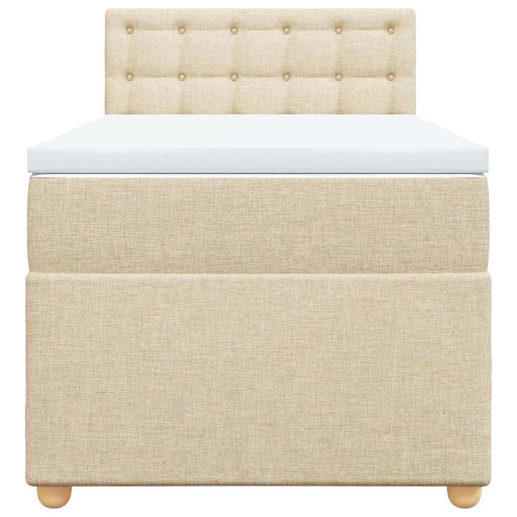 Giroletto a Molle con Materasso Crema 100x200 cm in Tessuto - homemem39