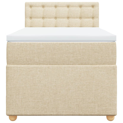 Giroletto a Molle con Materasso Crema 100x200 cm in Tessuto - homemem39