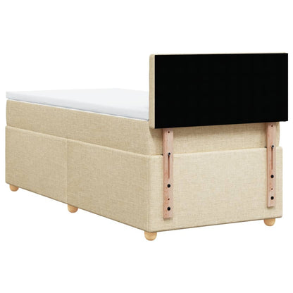Giroletto a Molle con Materasso Crema 100x200 cm in Tessuto