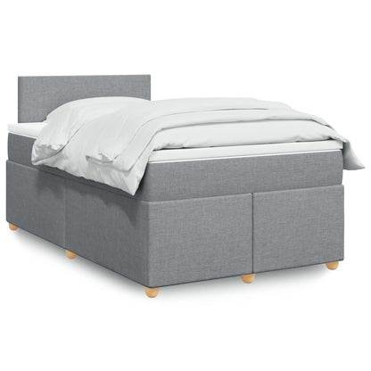 Giroletto a Molle con Materasso Grigio Chiaro 120x190cm Tessuto