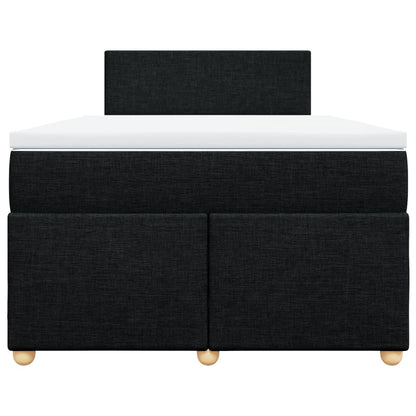 Giroletto a Molle con Materasso Nero 120x190 cm in Tessuto