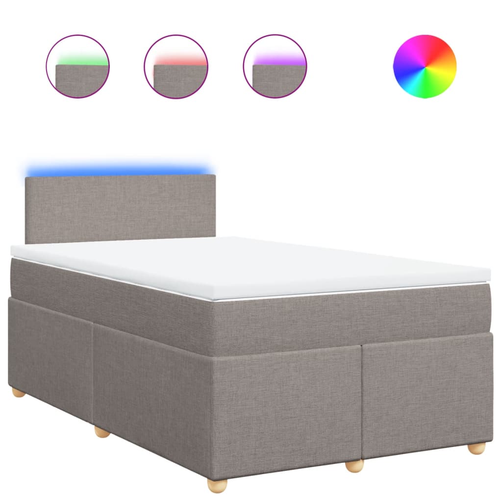 Giroletto a Molle con Materasso Tortora 120x190 cm in Tessuto - homemem39