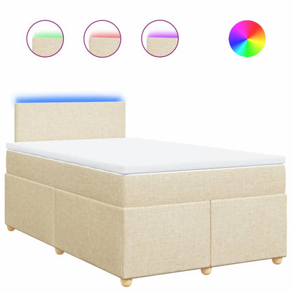 Giroletto a Molle con Materasso Crema 120x190 cm in Tessuto | homemem39