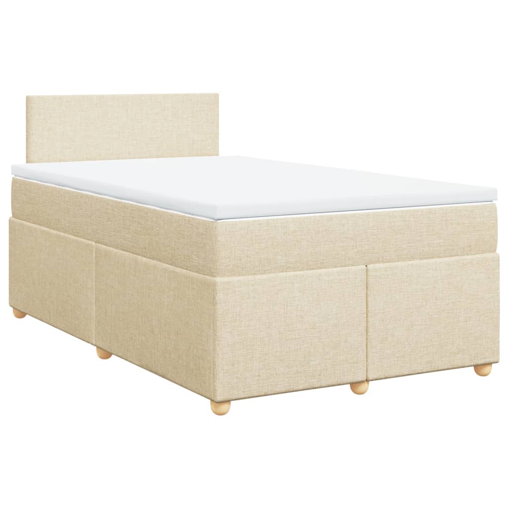 Giroletto a Molle con Materasso Crema 120x190 cm in Tessuto | homemem39