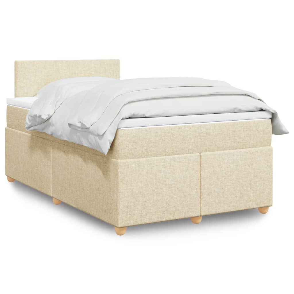 Giroletto a Molle con Materasso Crema 120x190 cm in Tessuto | homemem39