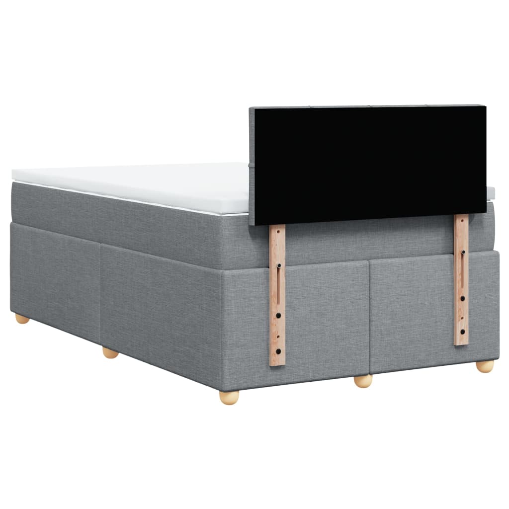 Giroletto a Molle con Materasso Grigio Chiaro 120x190cm Tessuto