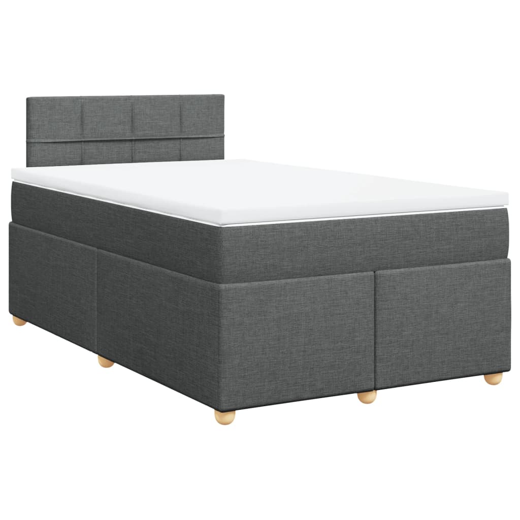 Giroletto a Molle con Materasso Grigio Scuro 120x190cm Tessuto