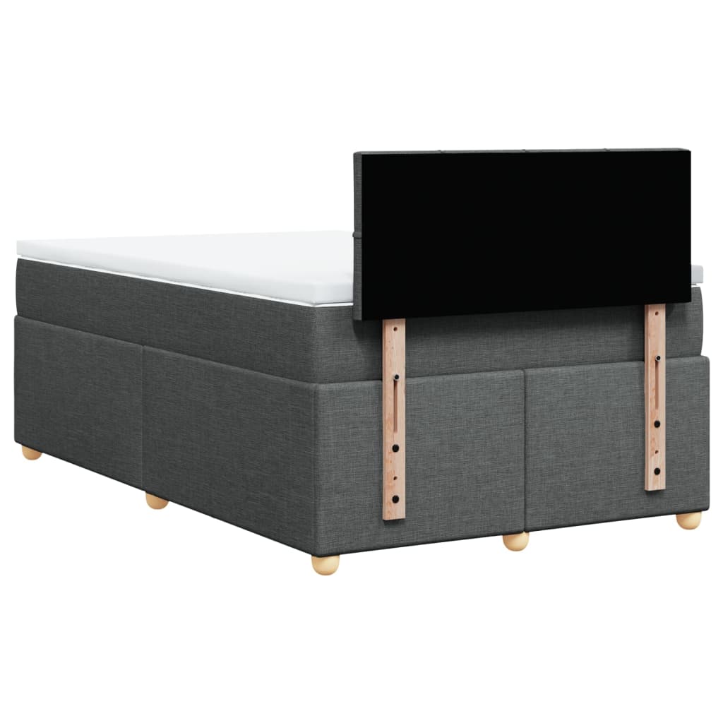 Giroletto a Molle con Materasso Grigio Scuro 120x190cm Tessuto