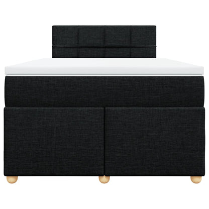 Giroletto a Molle con Materasso Nero 120x190 cm in Tessuto
