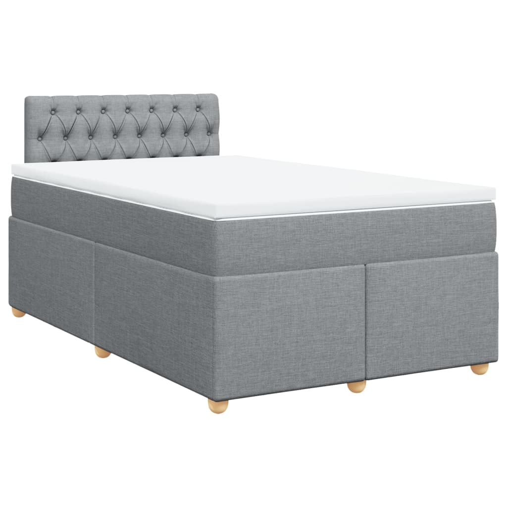 Giroletto a Molle con Materasso Grigio Chiaro 120x190cm Tessuto