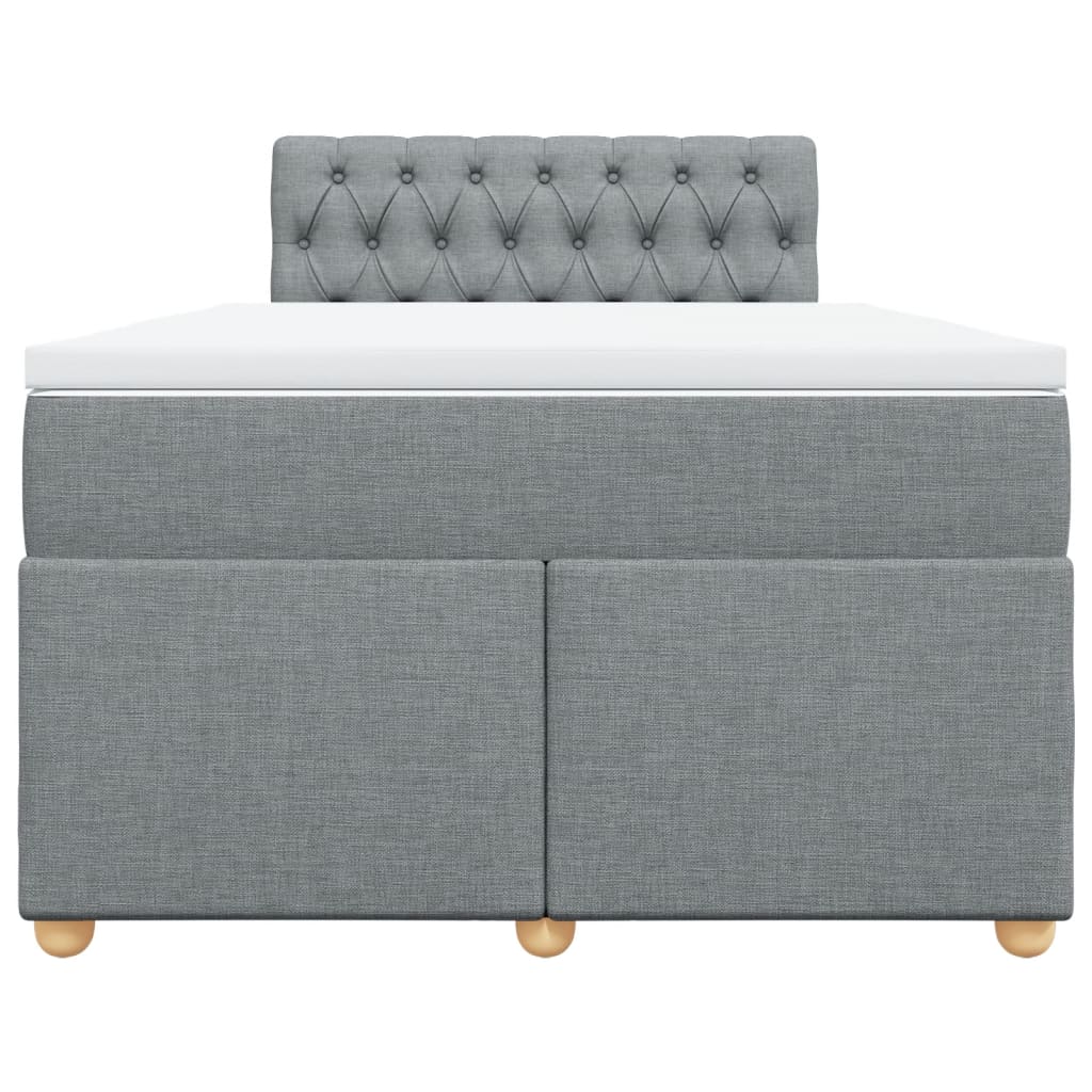 Giroletto a Molle con Materasso Grigio Chiaro 120x190cm Tessuto