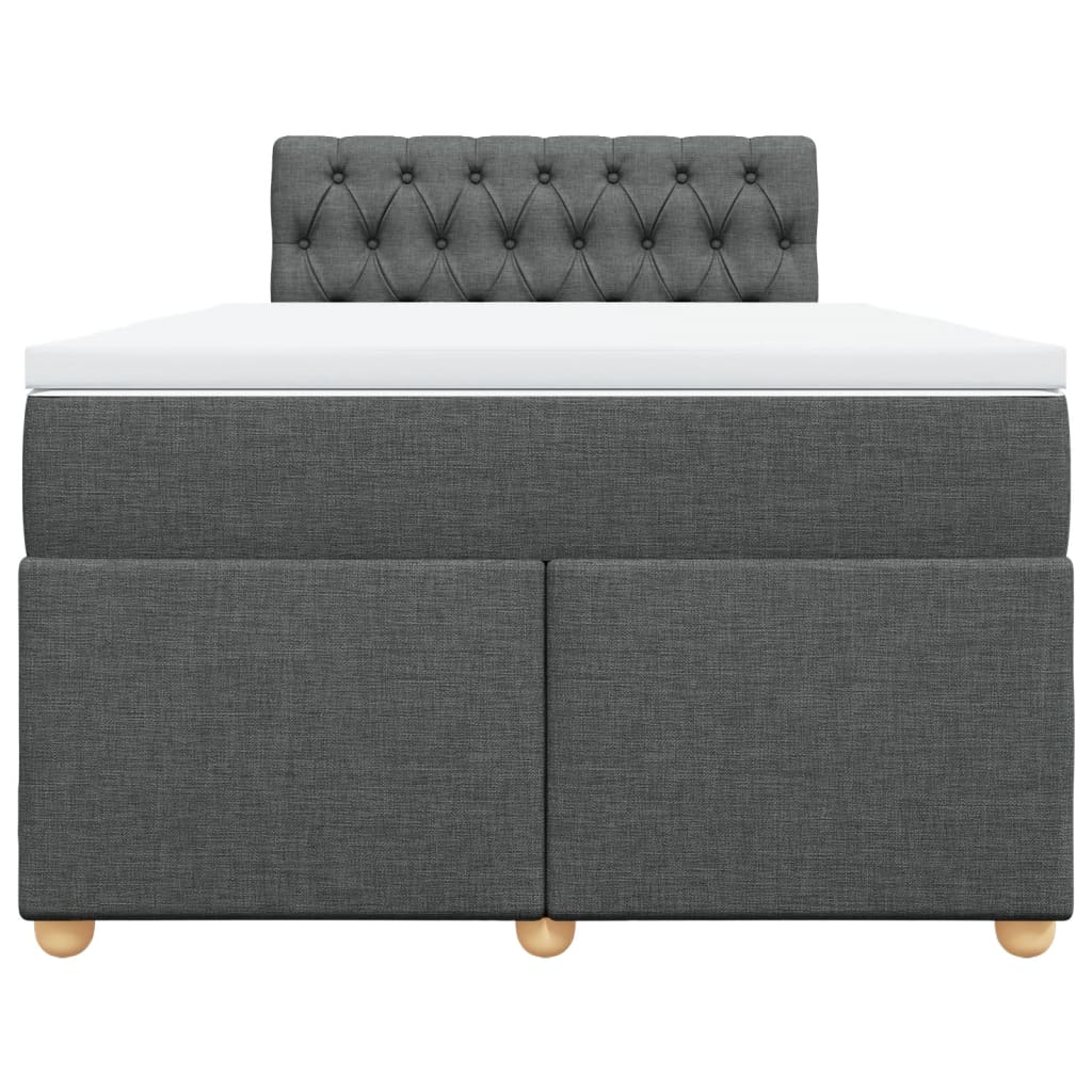 Giroletto a Molle con Materasso Grigio Scuro 120x190cm Tessuto