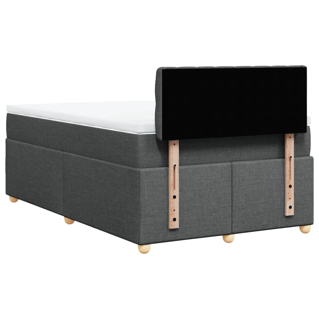 Giroletto a Molle con Materasso Grigio Scuro 120x190cm Tessuto
