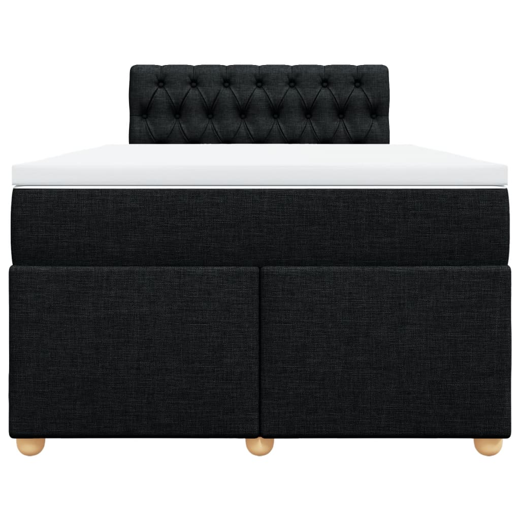 Giroletto a Molle con Materasso Nero 120x190 cm in Tessuto
