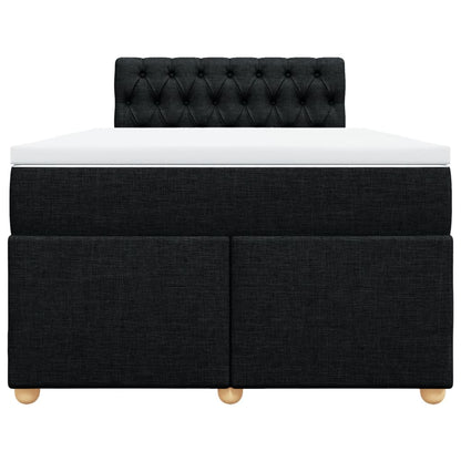 Giroletto a Molle con Materasso Nero 120x190 cm in Tessuto