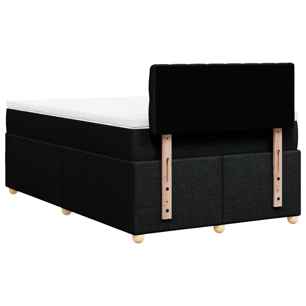 Giroletto a Molle con Materasso Nero 120x190 cm in Tessuto