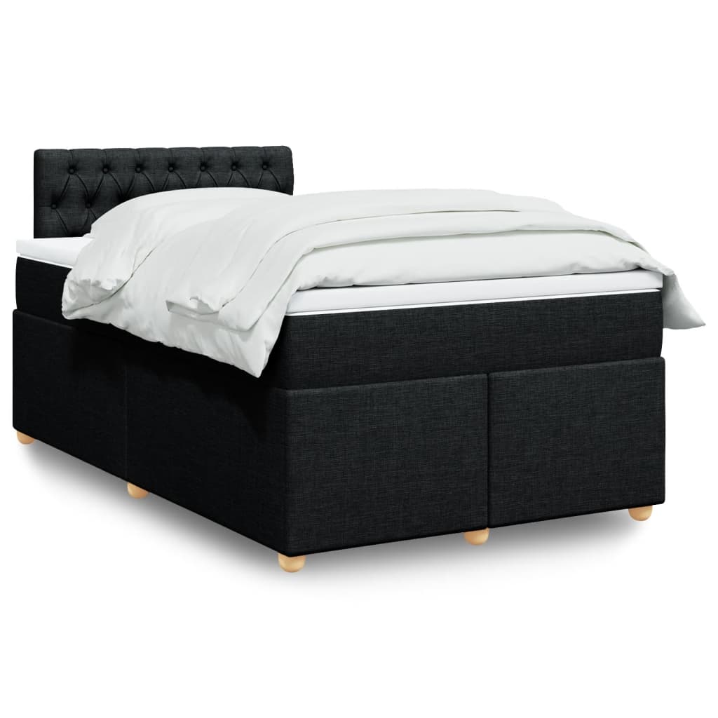 Giroletto a Molle con Materasso Nero 120x190 cm in Tessuto