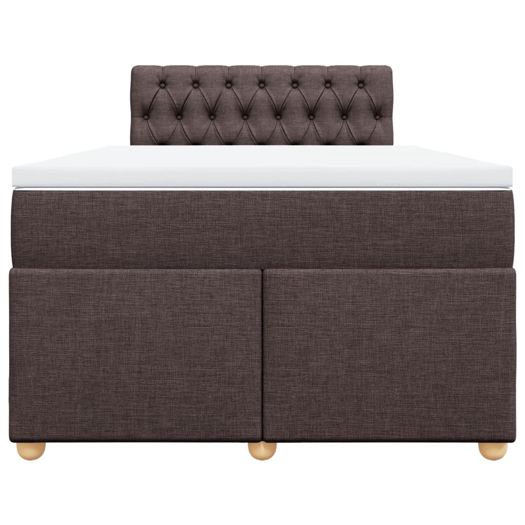 Giroletto a Molle con Materasso Marrone Scuro 120x190cm Tessuto