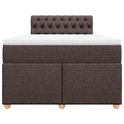 Giroletto a Molle con Materasso Marrone Scuro 120x190cm Tessuto