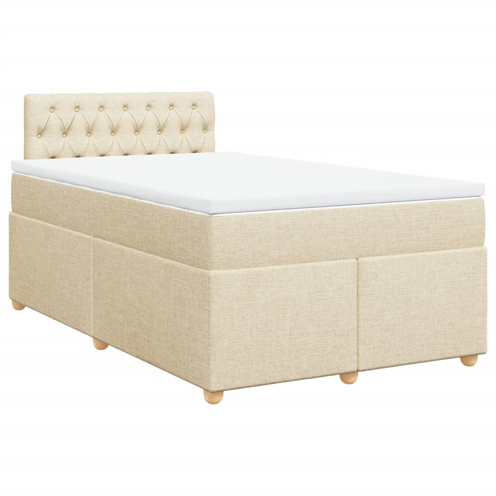 Giroletto a Molle con Materasso Crema 120x190 cm in Tessuto | homemem39