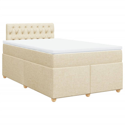 Giroletto a Molle con Materasso Crema 120x190 cm in Tessuto | homemem39