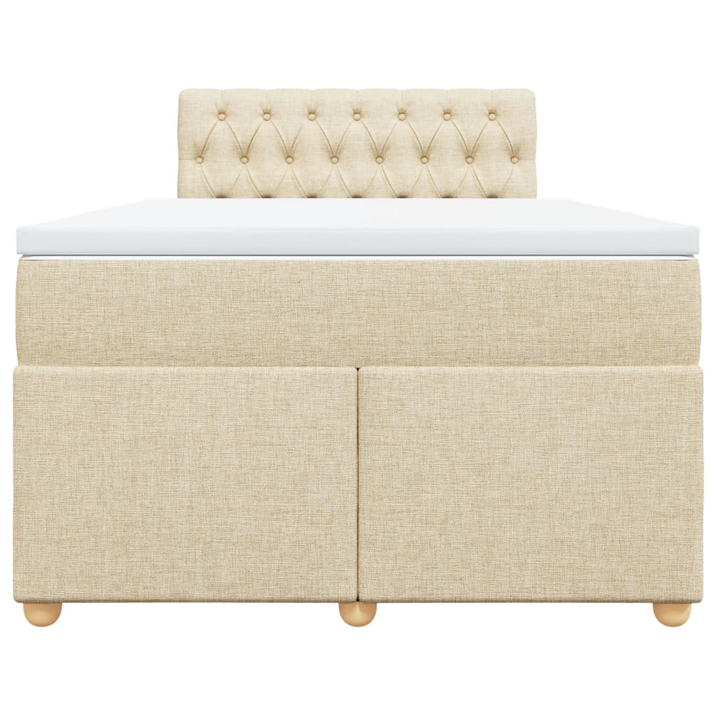 Giroletto a Molle con Materasso Crema 120x190 cm in Tessuto | homemem39