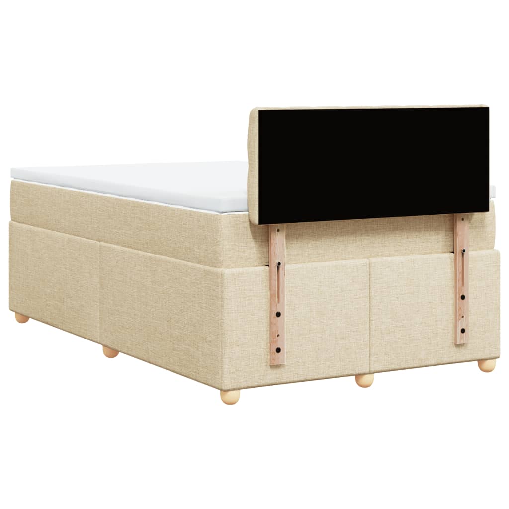 Giroletto a Molle con Materasso Crema 120x190 cm in Tessuto | homemem39