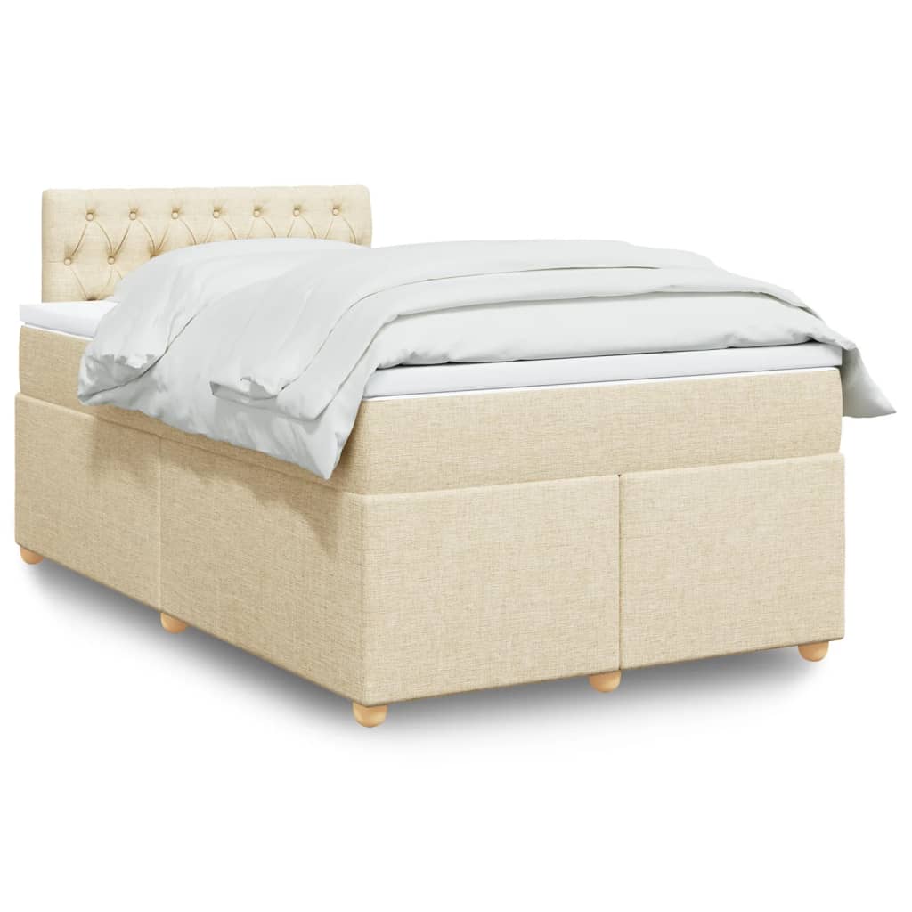 Giroletto a Molle con Materasso Crema 120x190 cm in Tessuto | homemem39