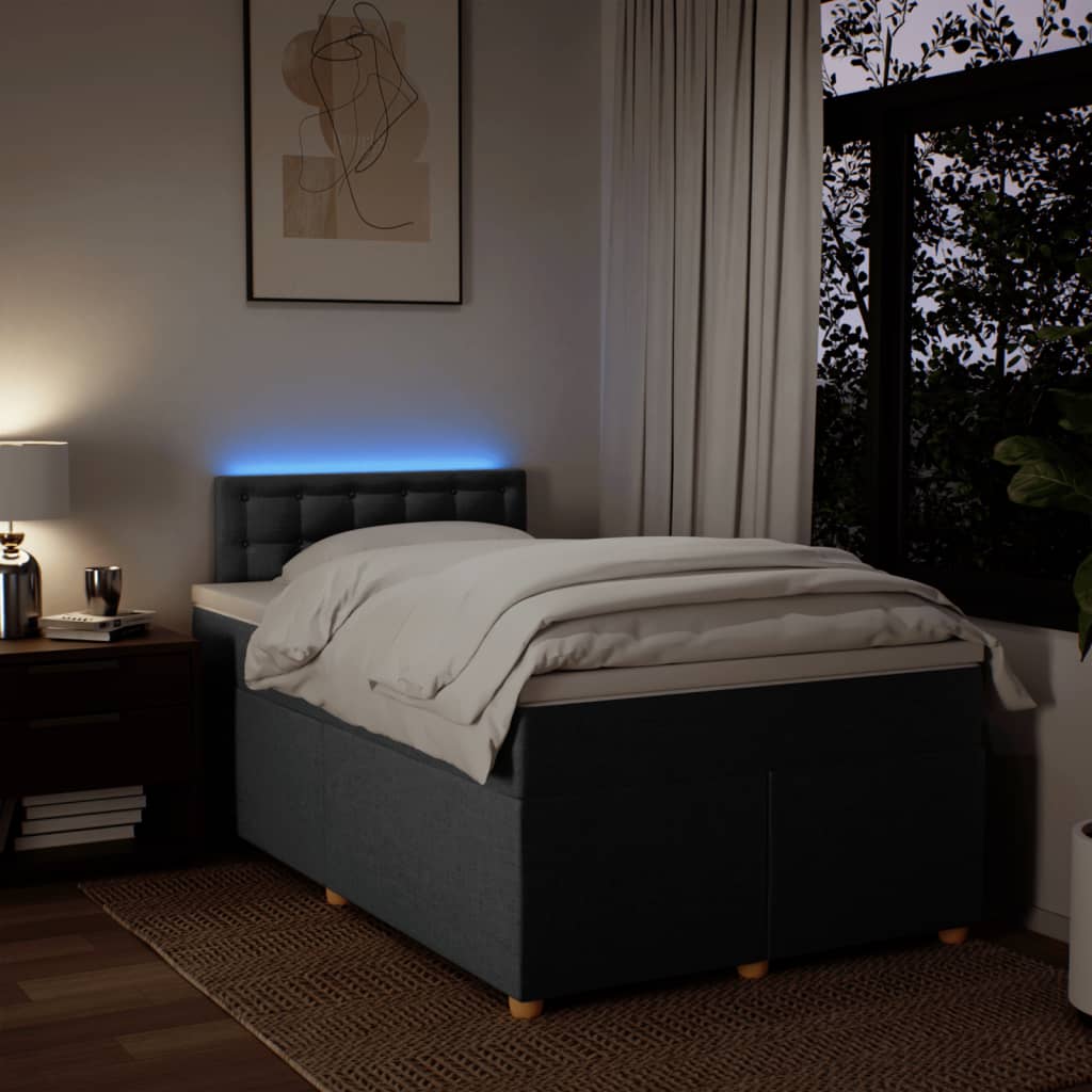 Giroletto a Molle con Materasso Grigio Scuro 120x190cm Tessuto - homemem39