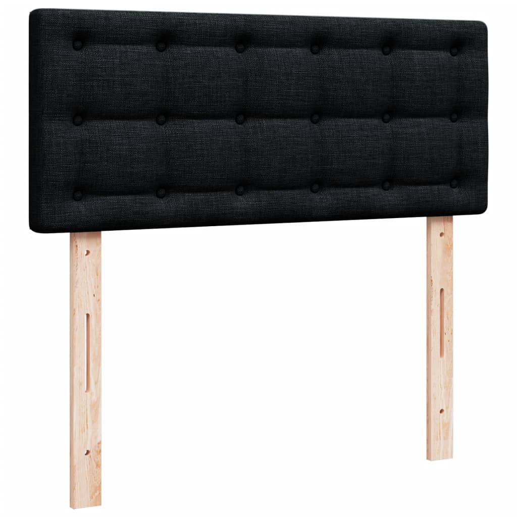 Giroletto a Molle con Materasso Nero 120x190 cm in Tessuto