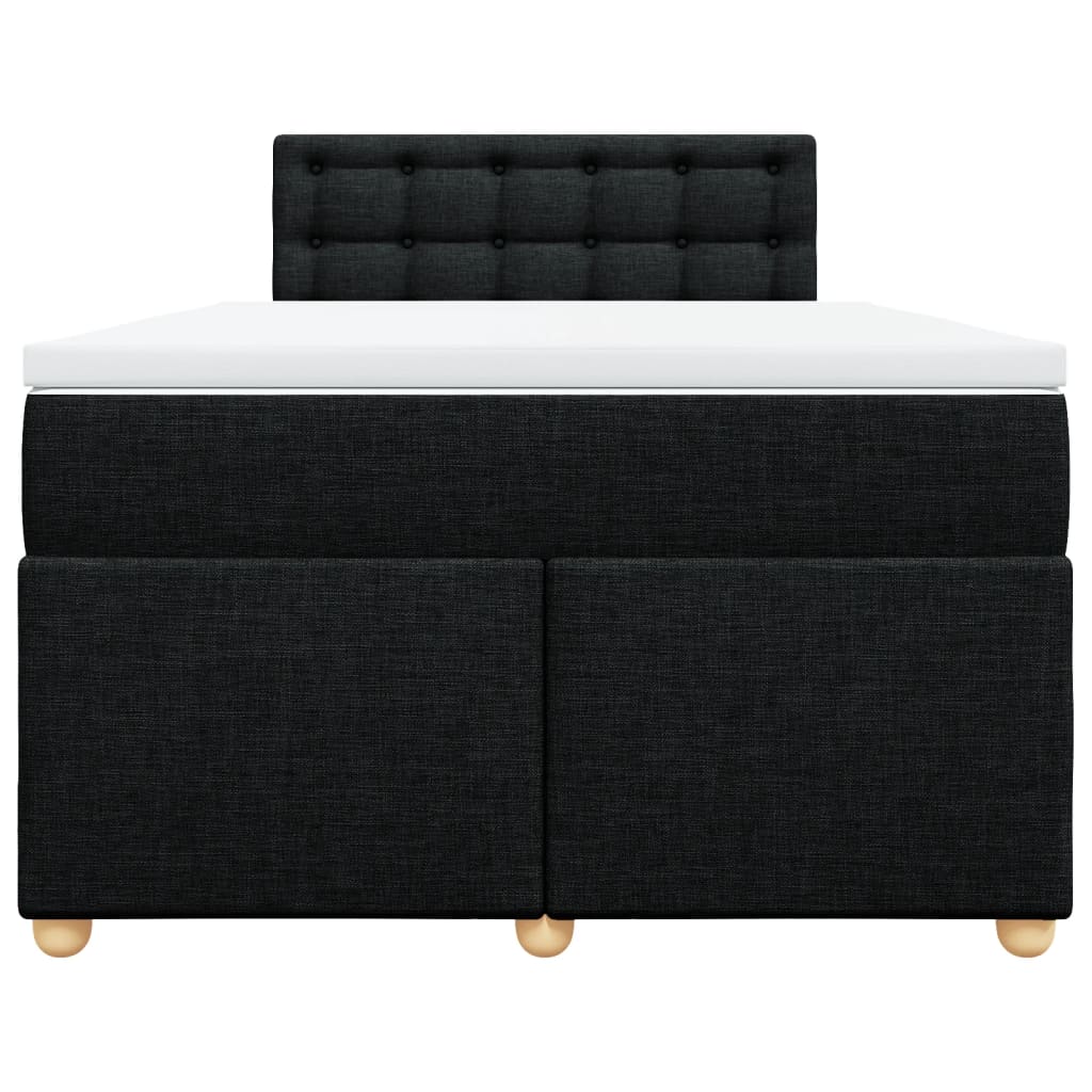 Giroletto a Molle con Materasso Nero 120x190 cm in Tessuto