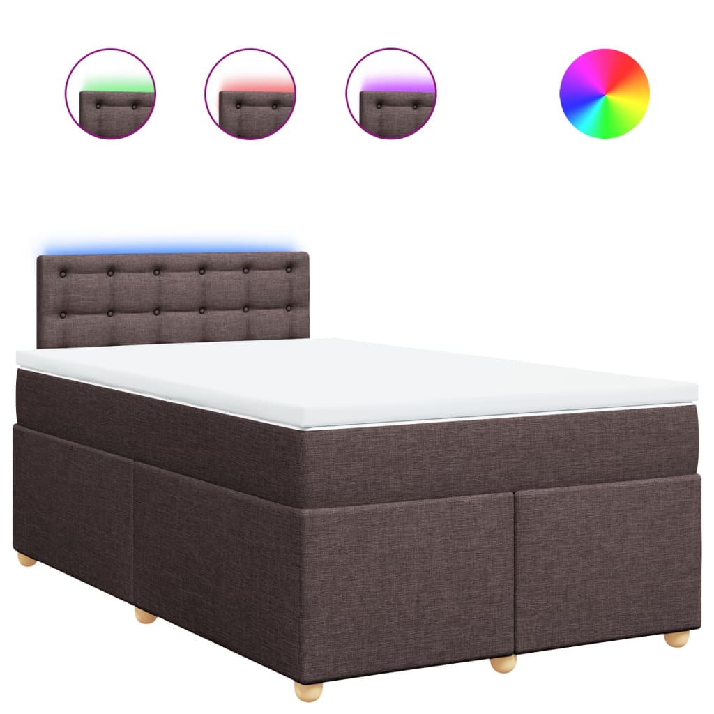 Giroletto a Molle con Materasso Marrone Scuro 120x190cm Tessuto | homemem39
