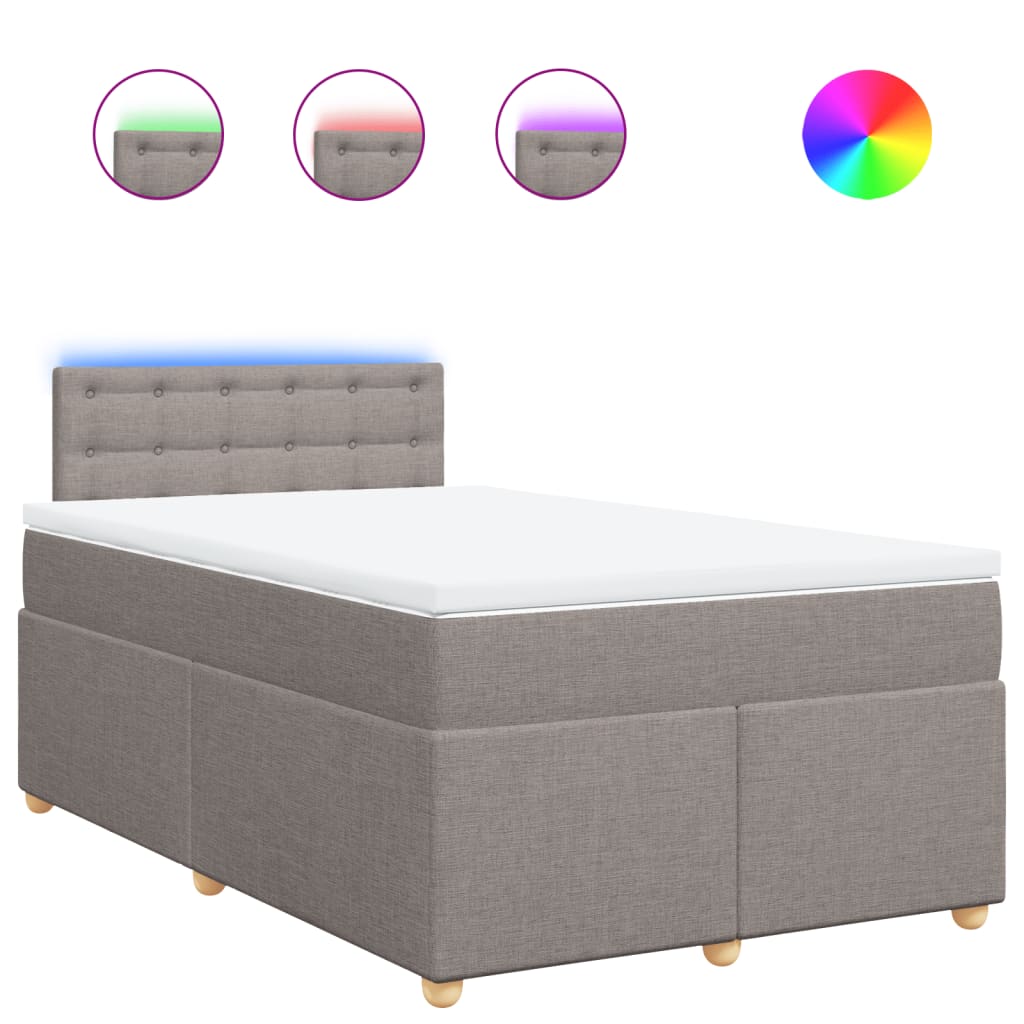 Giroletto a Molle con Materasso Tortora 120x190 cm in Tessuto | homemem39