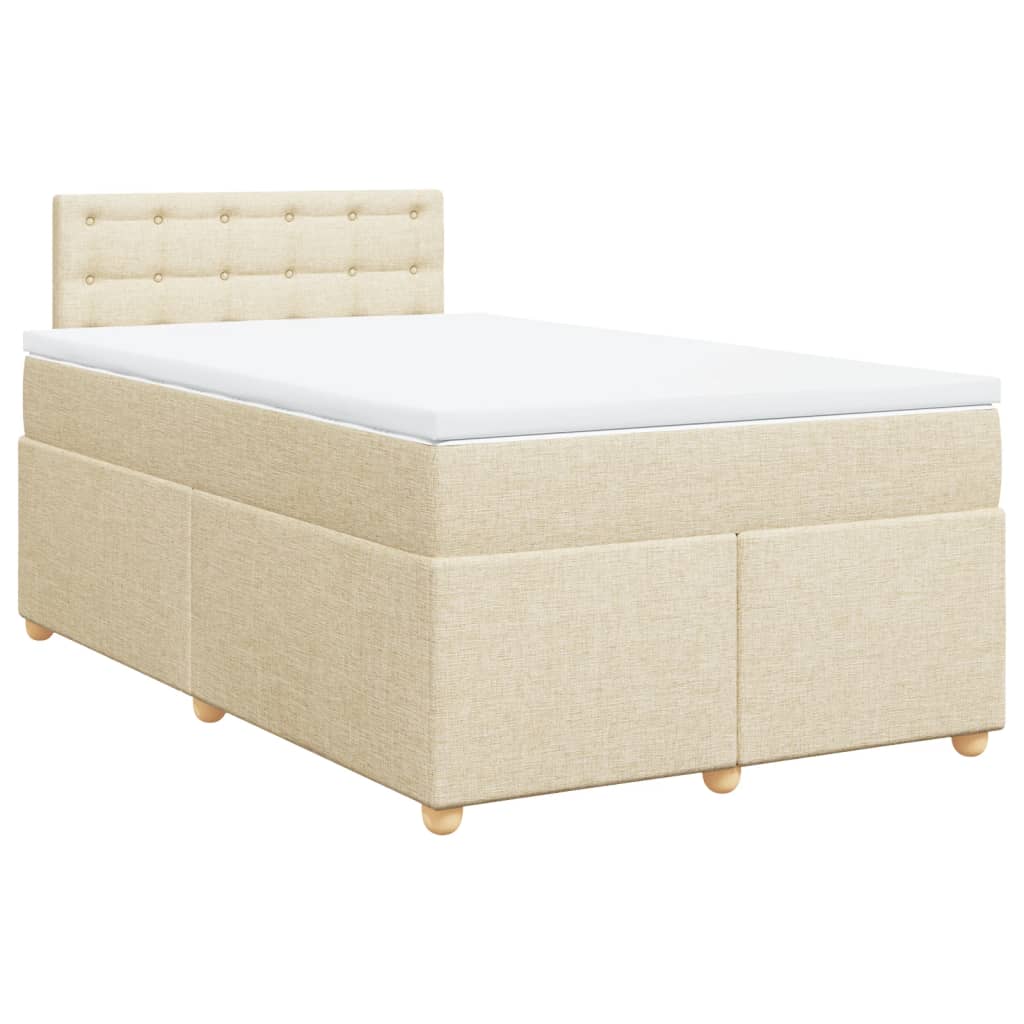 Giroletto a Molle con Materasso Crema 120x190 cm in Tessuto | homemem39
