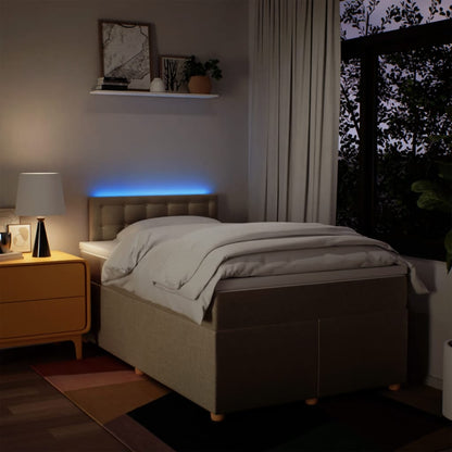 Giroletto a Molle con Materasso Crema 120x190 cm in Tessuto | homemem39