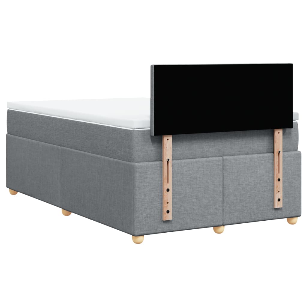 Giroletto a Molle con Materasso Grigio Chiaro 120x200cm Tessuto