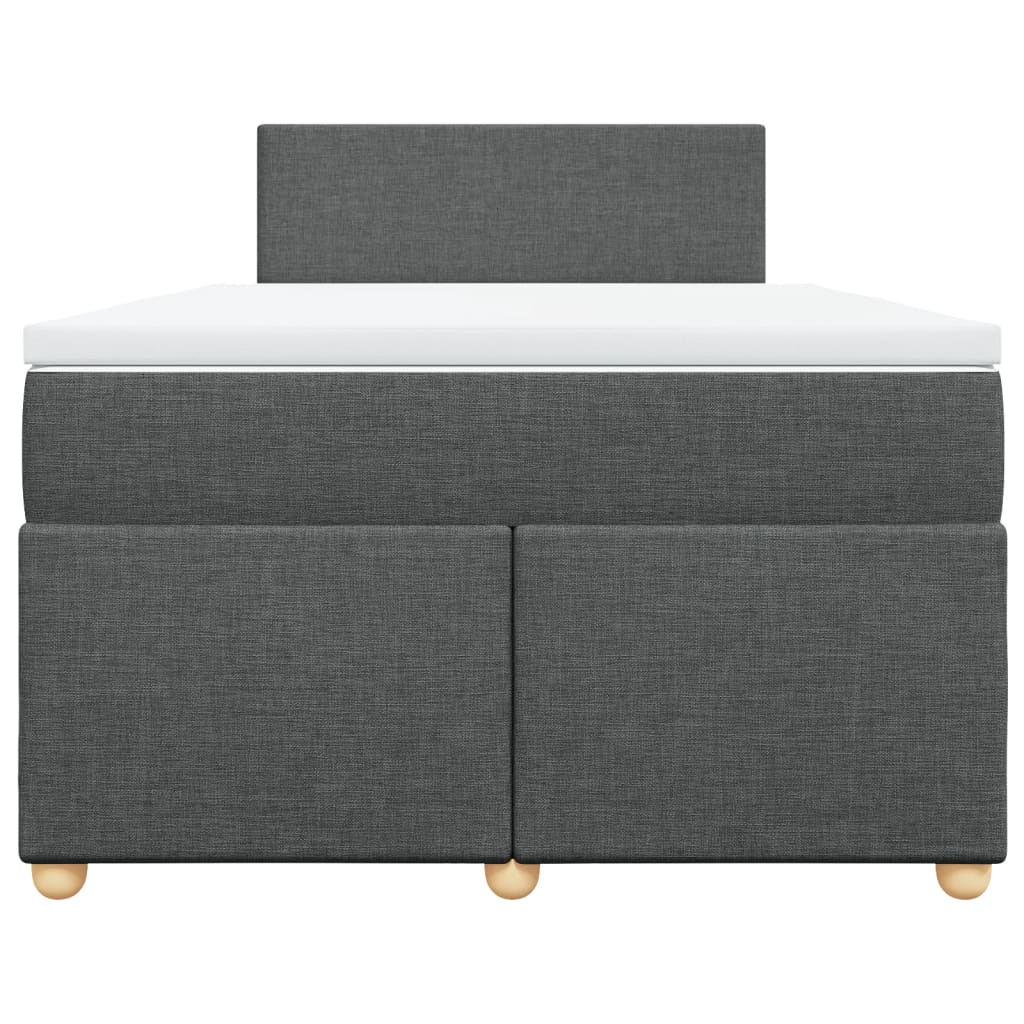 Giroletto a Molle con Materasso Grigio Scuro 120x200 cm Tessuto