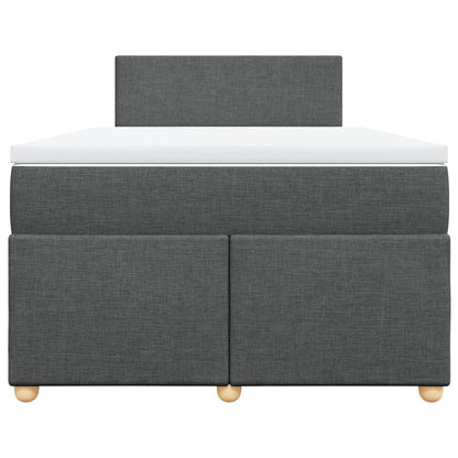Giroletto a Molle con Materasso Grigio Scuro 120x200 cm Tessuto