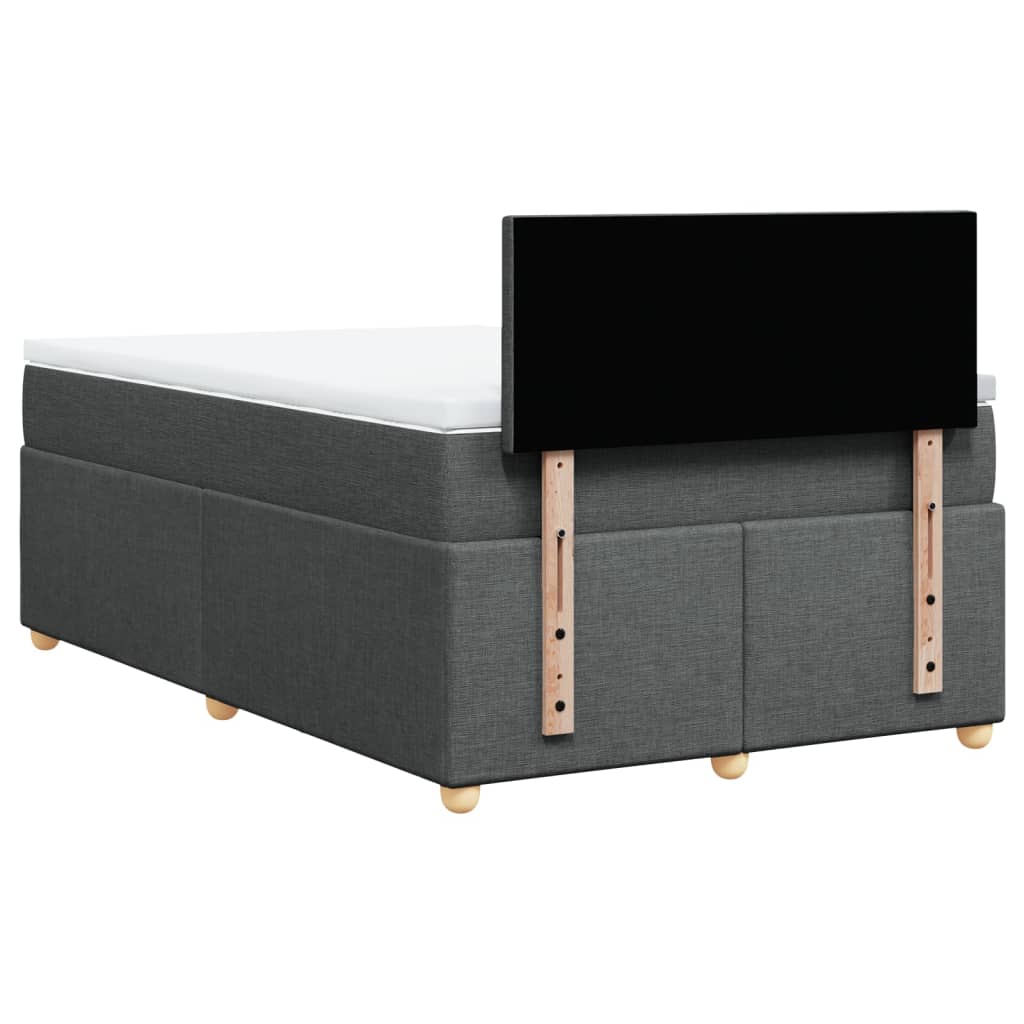 Giroletto a Molle con Materasso Grigio Scuro 120x200 cm Tessuto
