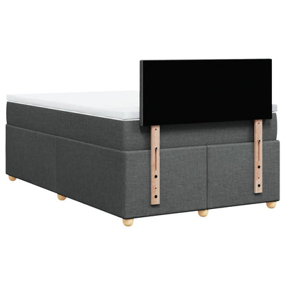Giroletto a Molle con Materasso Grigio Scuro 120x200 cm Tessuto