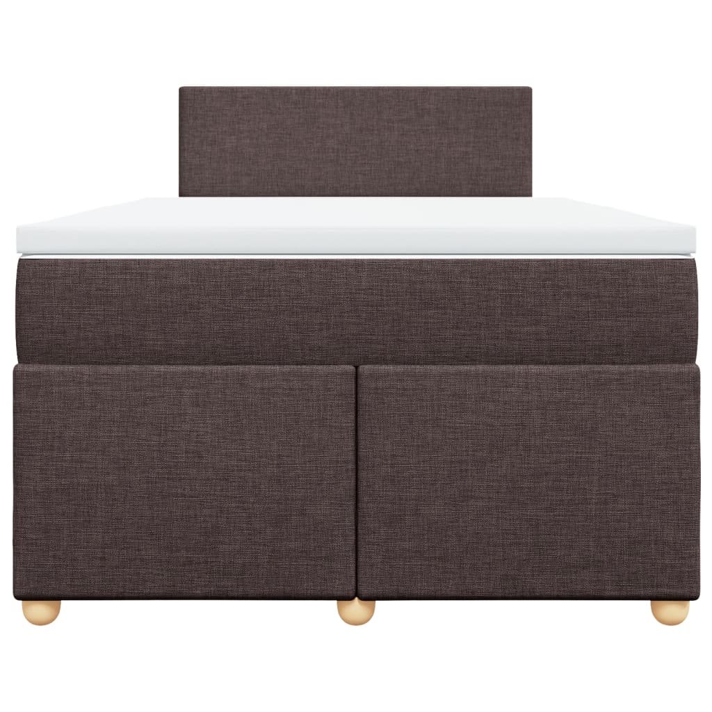 Giroletto a Molle con Materasso Marrone Scuro 120x200cm Tessuto