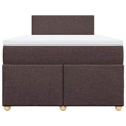 Giroletto a Molle con Materasso Marrone Scuro 120x200cm Tessuto