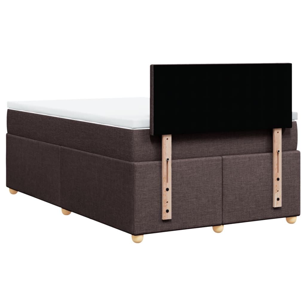 Giroletto a Molle con Materasso Marrone Scuro 120x200cm Tessuto