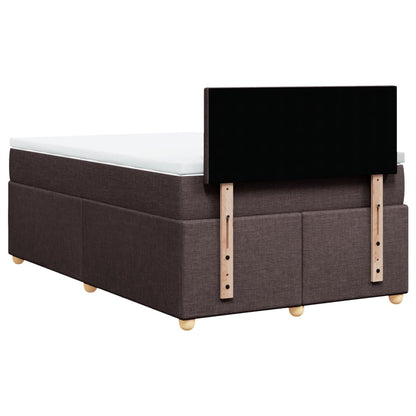 Giroletto a Molle con Materasso Marrone Scuro 120x200cm Tessuto