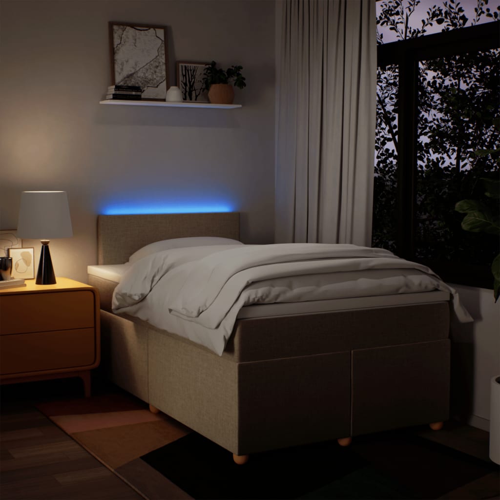 Giroletto a Molle con Materasso Crema 120x200 cm in Tessuto - homemem39