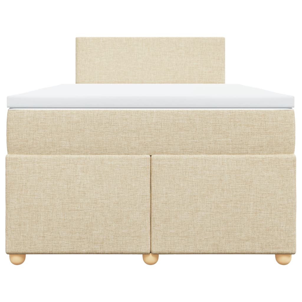 Giroletto a Molle con Materasso Crema 120x200 cm in Tessuto - homemem39