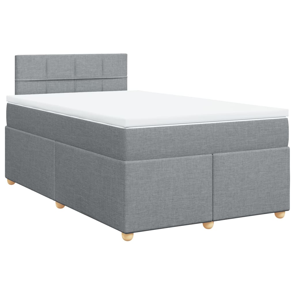 Giroletto a Molle con Materasso Grigio Chiaro 120x200cm Tessuto | homemem39