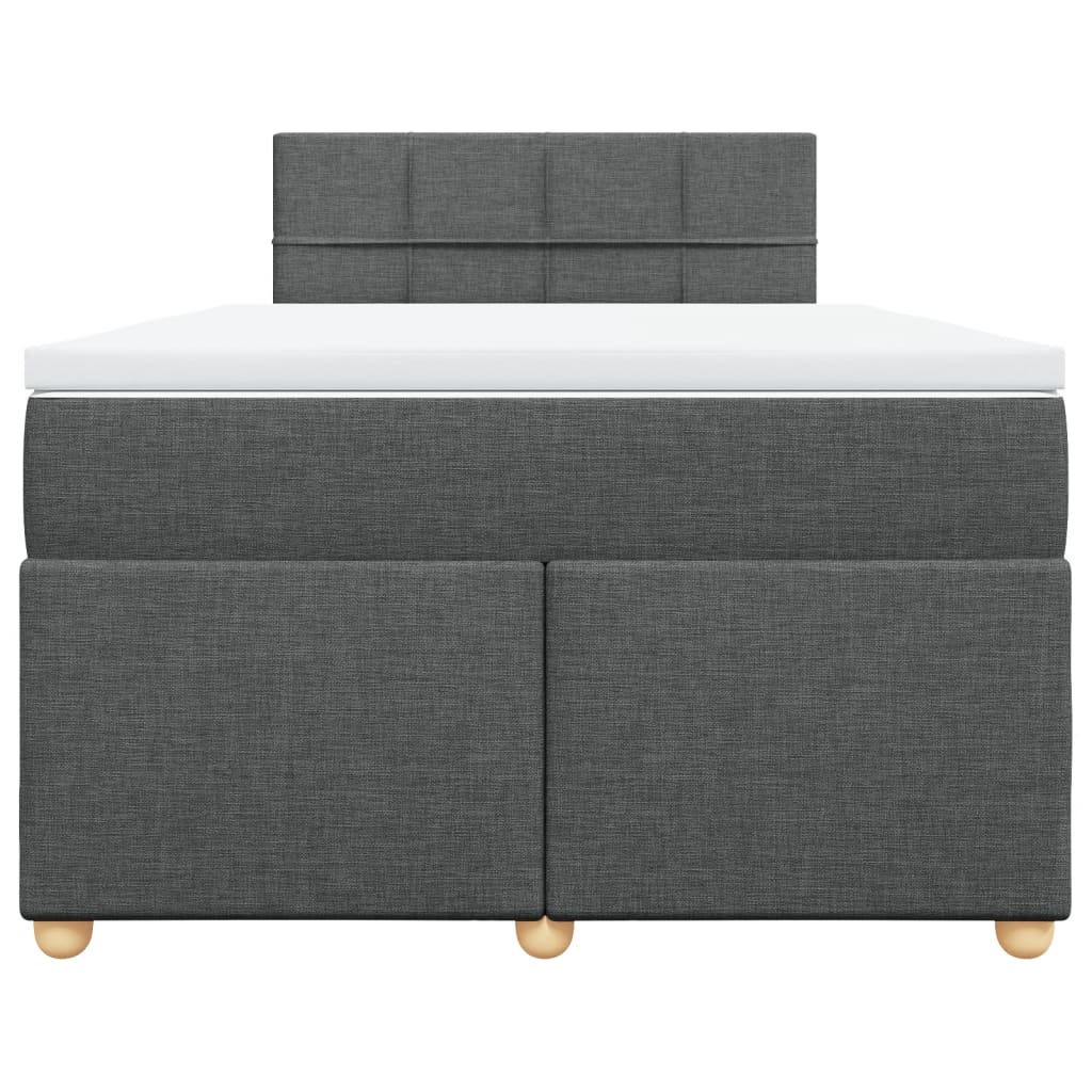 Giroletto a Molle con Materasso Grigio Scuro 120x200 cm Tessuto