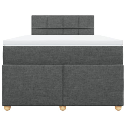 Giroletto a Molle con Materasso Grigio Scuro 120x200 cm Tessuto