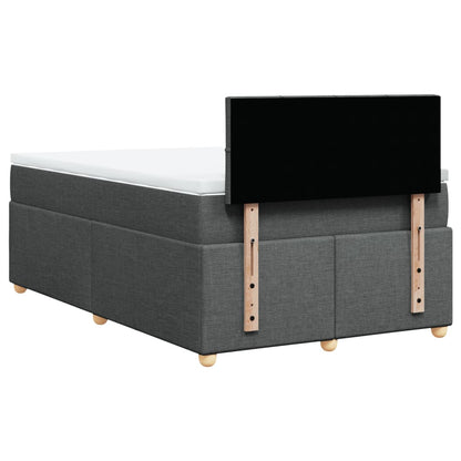 Giroletto a Molle con Materasso Grigio Scuro 120x200 cm Tessuto